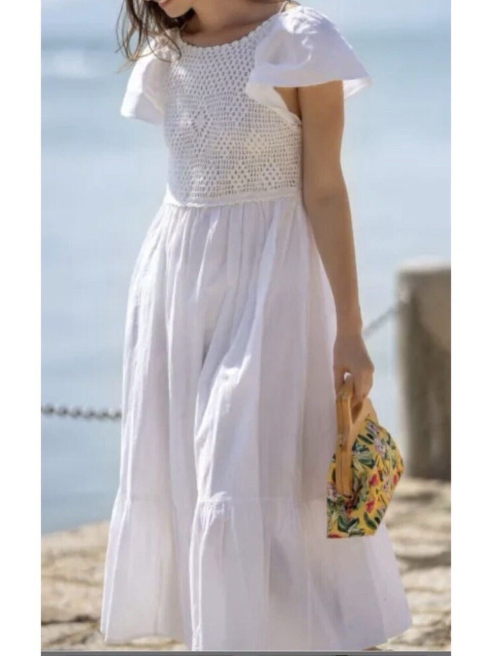 Zara White Crochet Open Back Maxi Dress 🤍